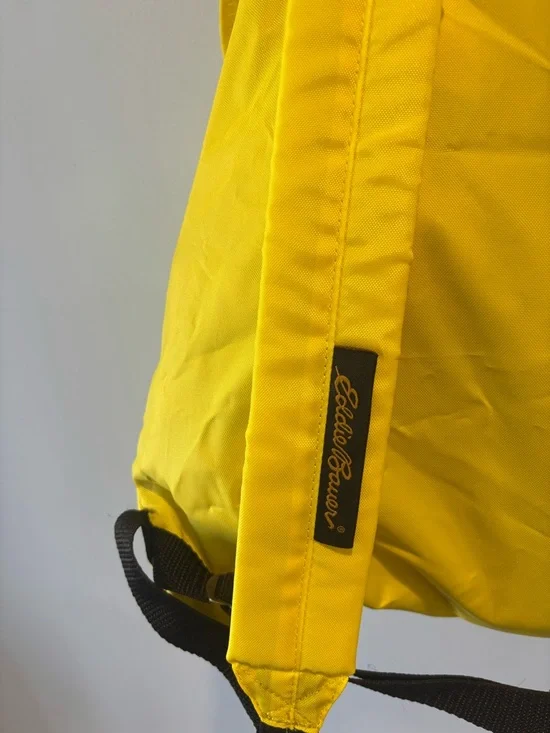 Eddie Bauer Yellow Nylon Daypack Backpack Lightweight Adjustable Straps Hiking - Picture 8 of 11
